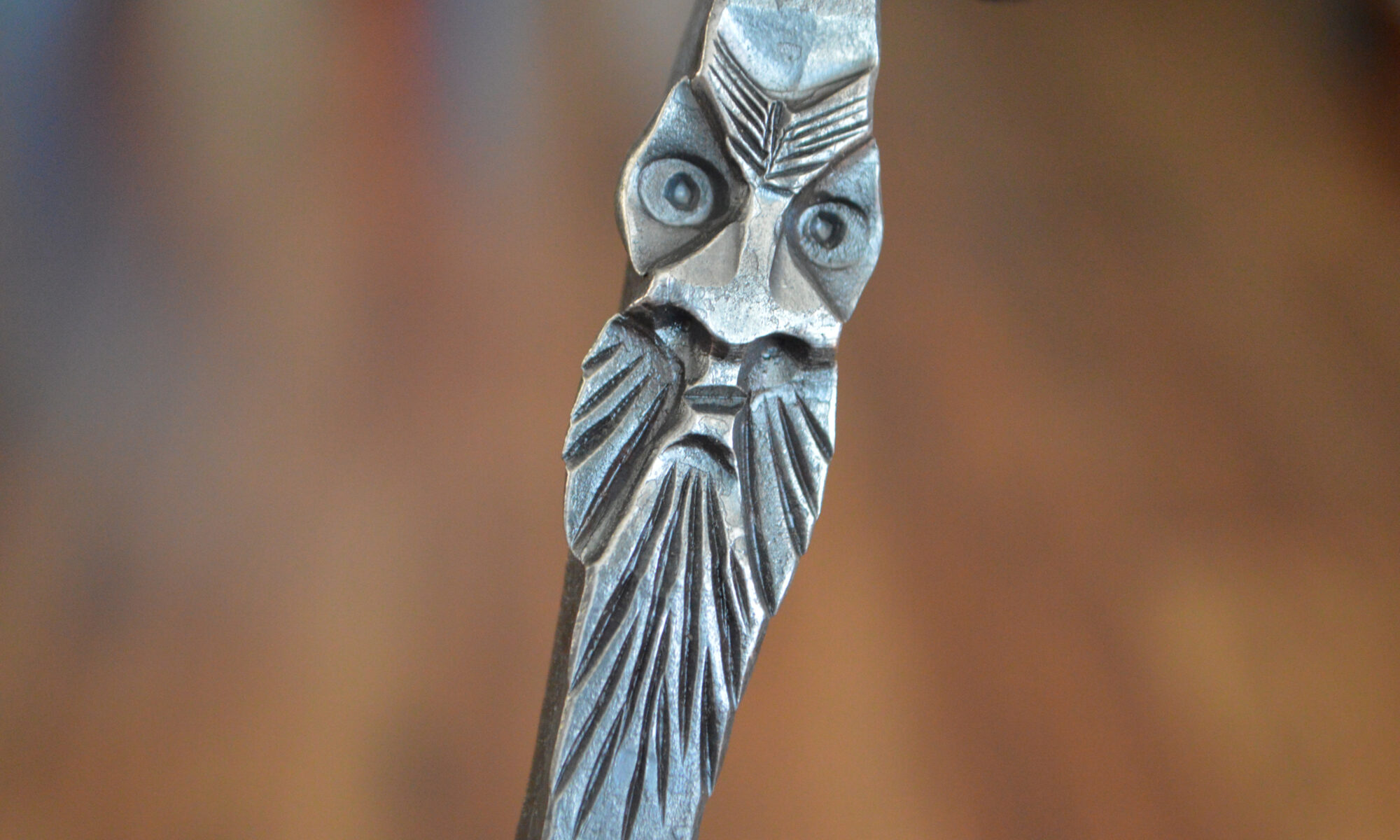 Wizard Sculpted Fire Poker Hand Forged Blacksmith Made Reforged Ironworks