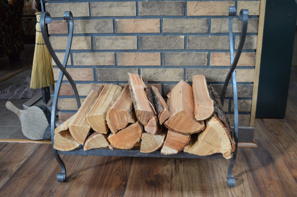 Reforged Ironworks Blacksmith Hand Forged Wrought Iron Log Holder Firewood Stand